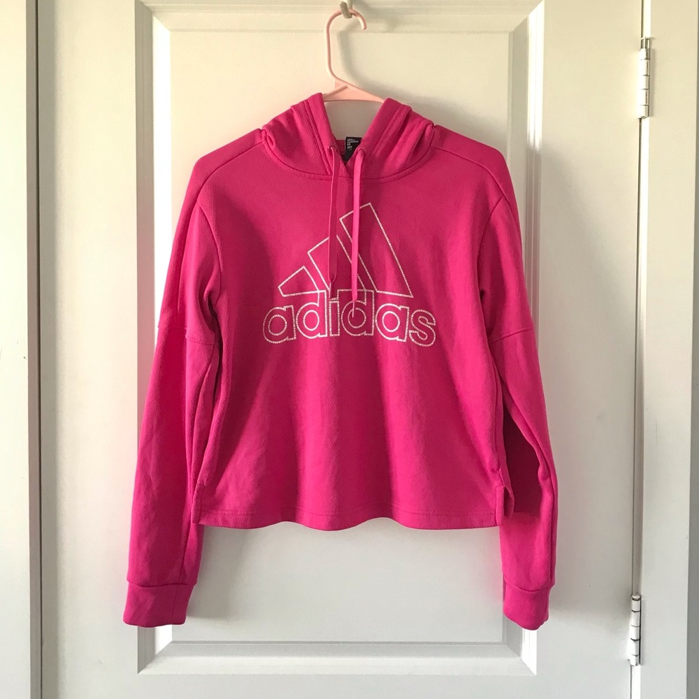 Adidas hot pink sweatshirt hoodie